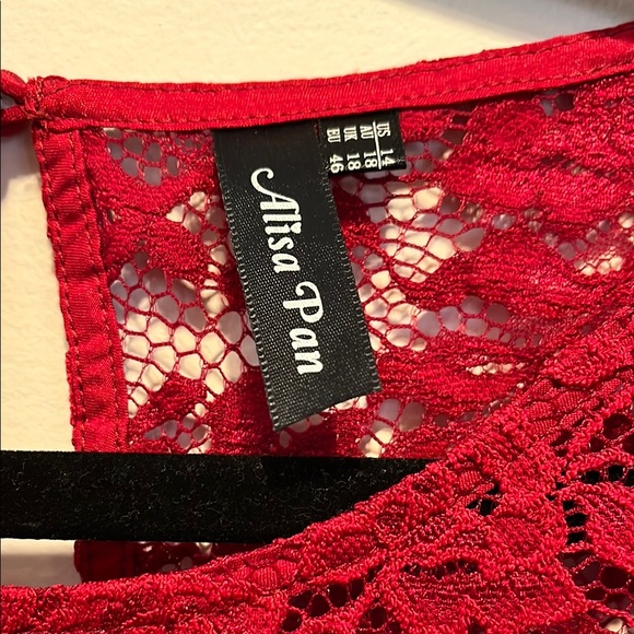 Red Lace Ruffle Top - Picture 3 of 6